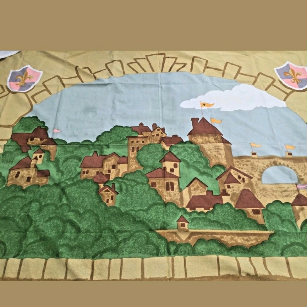 HUGE 10 Foot Vintage Pottery Barn Castle WallMural